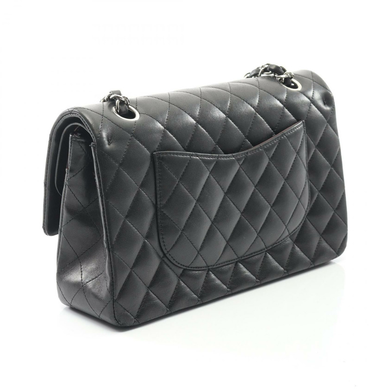 香奈兒 (CHANEL) Matelasse W 翻蓋鏈條單背包 A01112 羊皮黑色二手女士 COCO-1