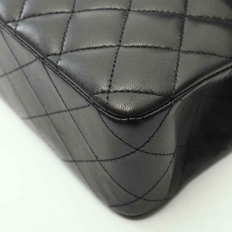 香奈兒 (CHANEL) Matelasse W 翻蓋鏈條單背包 A01112 羊皮黑色二手女士 COCO-6