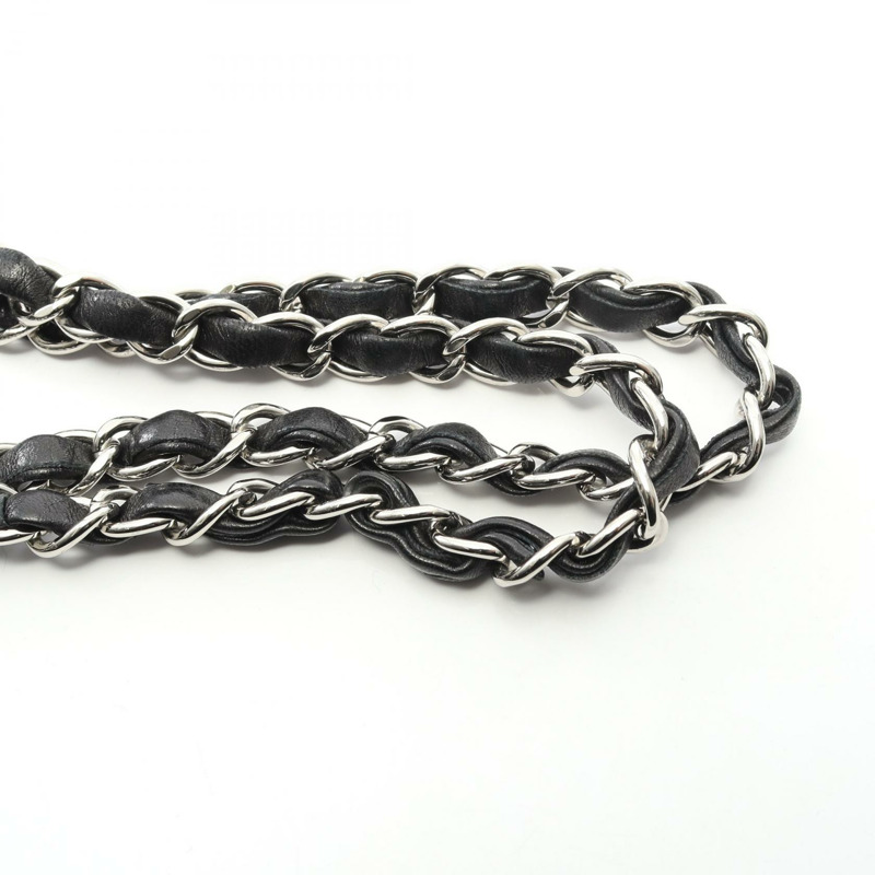 香奈兒 (CHANEL) Matelasse W 翻蓋鏈條單背包 A01112 羊皮黑色二手女士 COCO-10