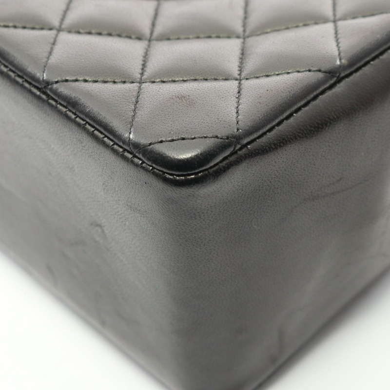 香奈兒 (CHANEL) Matelasse Tote 鏈條單肩手提包，羊皮黑色，二手女士 COCO CC-6