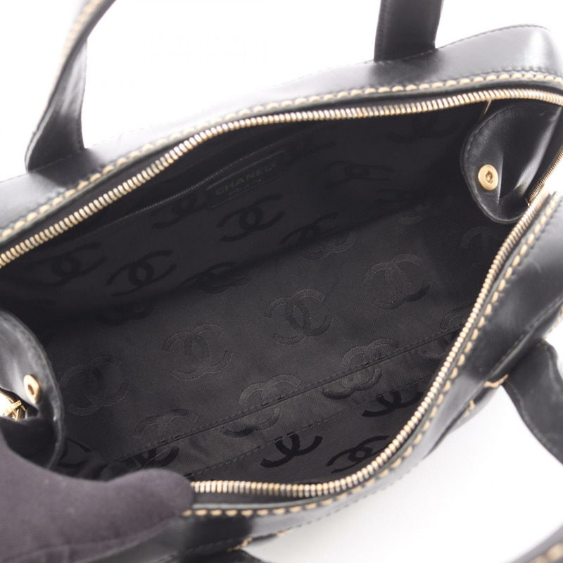 香奈兒 (CHANEL) 野性縫線手袋，羊皮材質，黑色，二手，女士 COCO CC-2