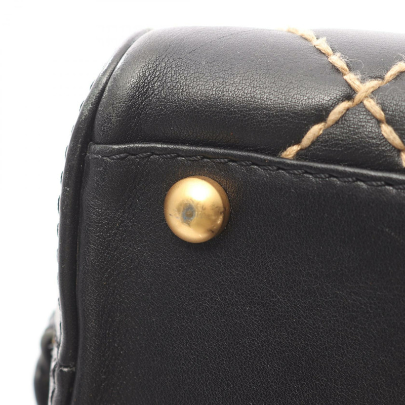 香奈兒 (CHANEL) 野性縫線手袋，羊皮材質，黑色，二手，女士 COCO CC-7