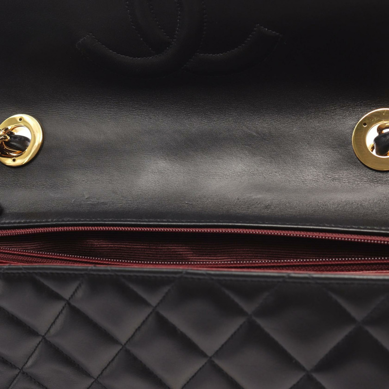 香奈兒 Jumbo Matelasse 34 鏈條肩背包 A01094 羊皮黑 二手 金色五金-9