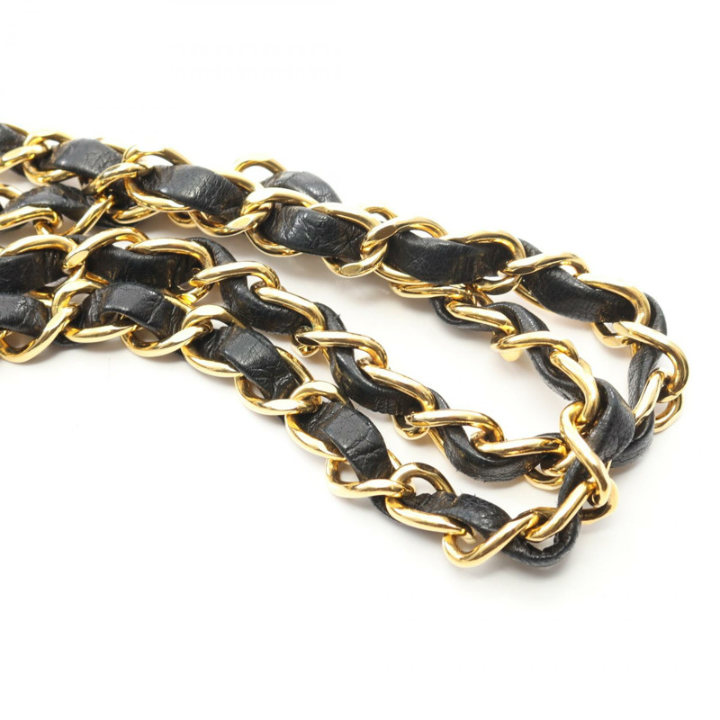 香奈兒 (CHANEL) Matelasse W 翻蓋鏈條單肩背包 A01112 羊皮 BK 二手 GHW-10