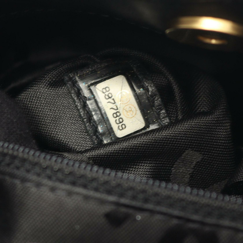 香奈兒 (CHANEL) 野性縫線手提包，黑色皮革，二手，女士，金色五金，COCO CC-4