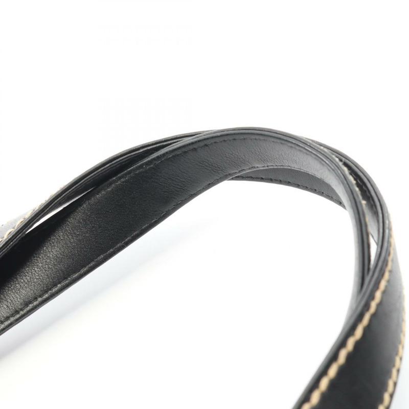 香奈兒 (CHANEL) 野性縫線手提包，黑色皮革，二手，女士，金色五金，COCO CC-6