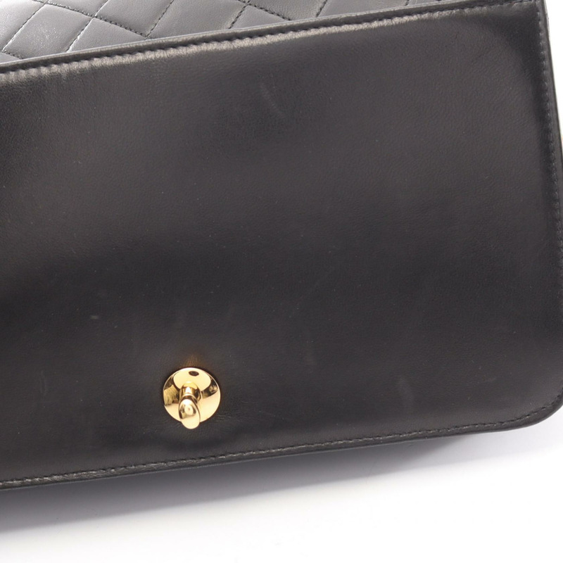 香奈兒 (CHANEL) 絎縫全翻蓋鏈條單肩背包 A03568 羊皮 黑色 GHW-6