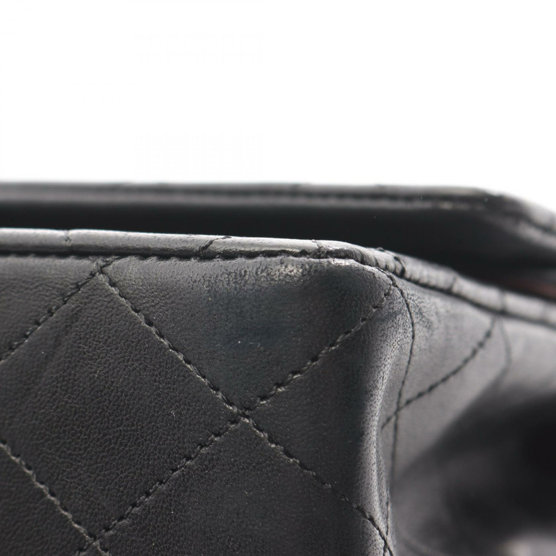 香奈兒 (CHANEL) Matelasse W 翻蓋鏈條單肩背包 A01112 羊皮 BK 二手 GHW-6