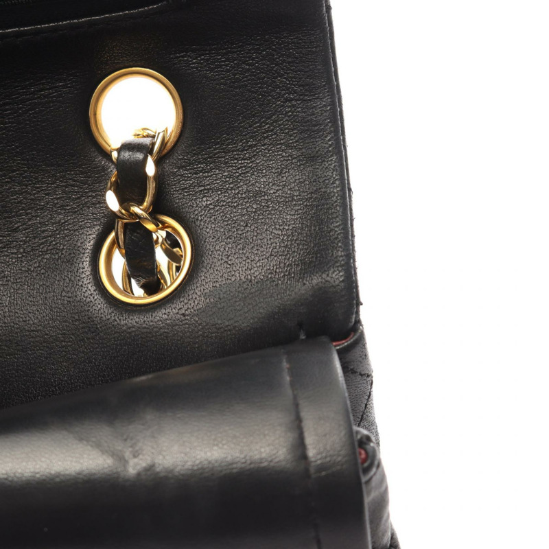 香奈兒 (CHANEL) Matelasse W 翻蓋鏈條單肩背包 A01112 羊皮 BK 二手 GHW-8