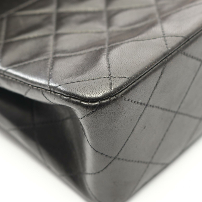 香奈兒 (CHANEL) Matelasse W 翻蓋鏈條單肩背包 A01113 羊皮 BK 二手 GHW-7