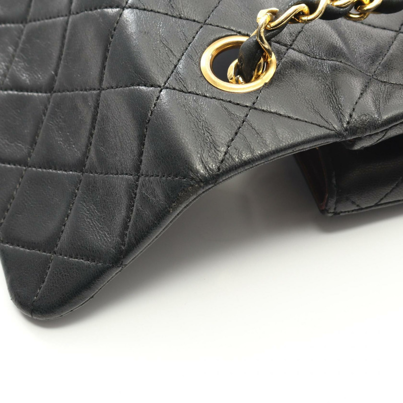 香奈兒 (CHANEL) 迷你絎縫 20 鏈條斜背包 A01163 羊皮黑色金色五金-7