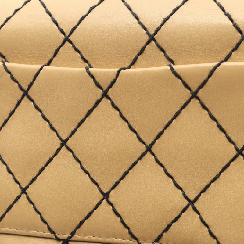 香奈兒 (CHANEL) 野性縫線鏈條單背包 A14687 皮革 米色 二手 女士-9