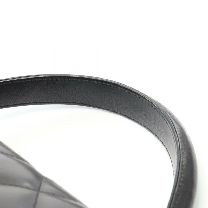 香奈兒 (CHANEL) Matelasse 頂部手柄手提包，羊皮材質，黑色，二手女士款-10