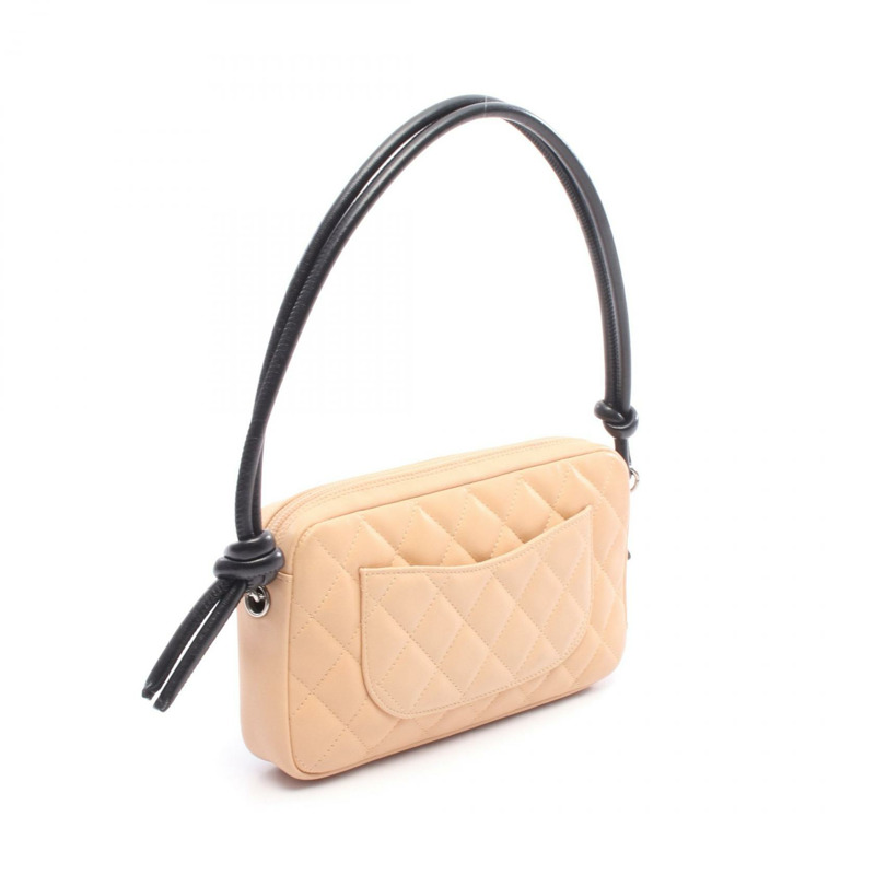 香奈兒 Cambon 系列手提包 A25175 皮革 粉紅色 黑色 二手 女士 SHW-1