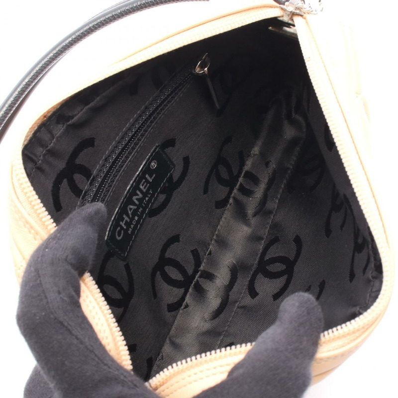 香奈兒 Cambon 系列手提包 A25175 皮革 粉紅色 黑色 二手 女士 SHW-2