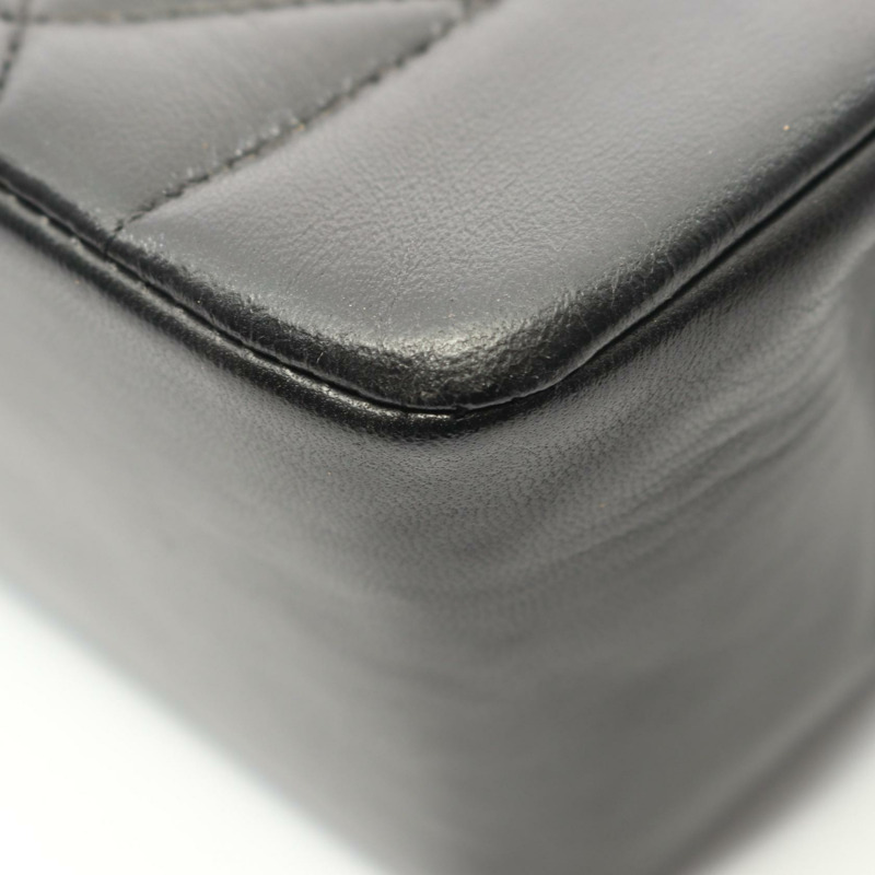 香奈兒 (CHANEL) 絎縫 Diana 翻蓋鏈條斜背包 A01164 羊皮黑色金色五金-7