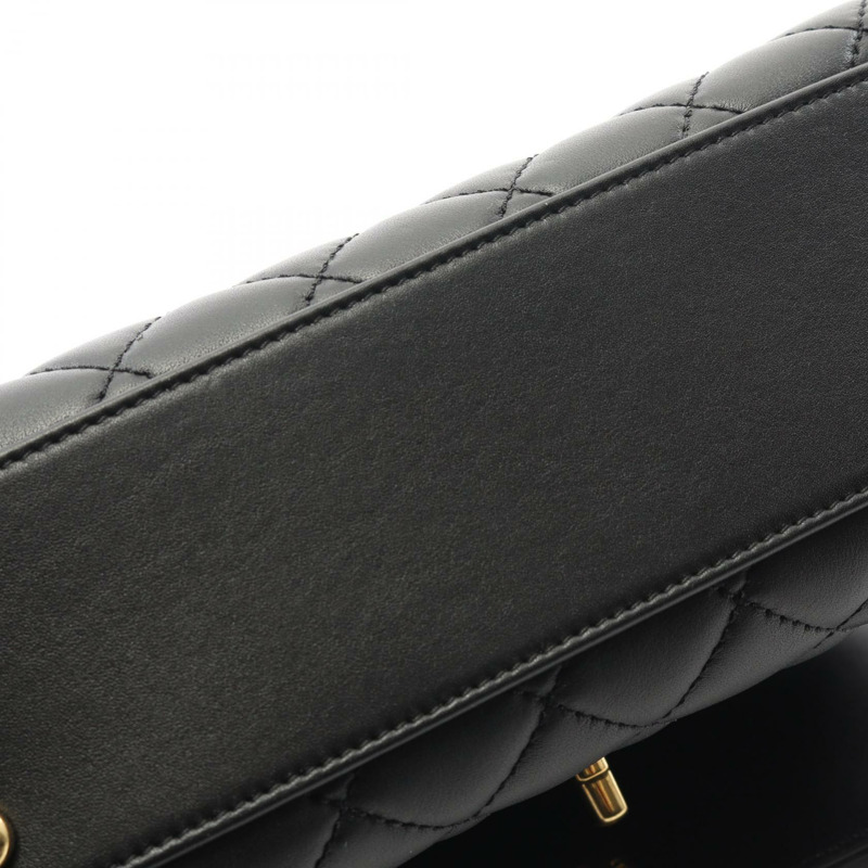 香奈兒 Coco Handle 翻蓋絎縫鏈條肩背包 A92990 羊皮 GHW BK-7