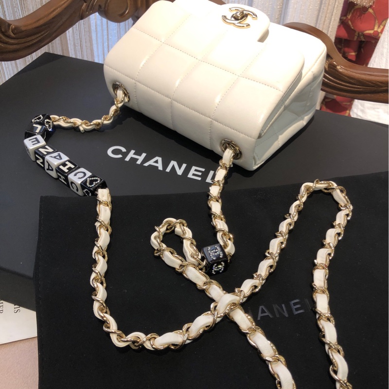 香奈儿CHANEL  四方格冰格骰子 链条包 芯片款-9