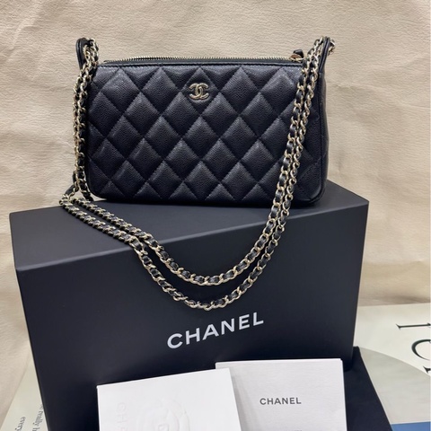 Chanel 香奈兒 25A 黑金麻將包