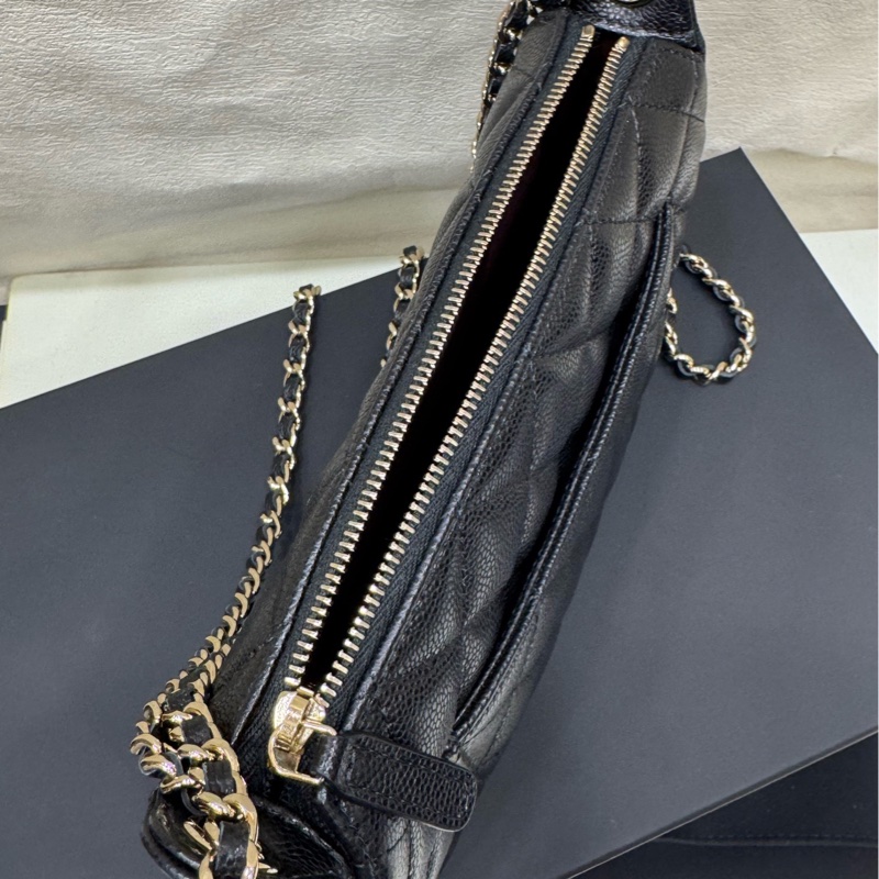 Chanel 香奈兒 25A 黑金麻將包-5