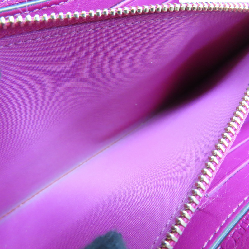 黑/桃紅色 牛皮 金屬 Diorissimo Voyageur 拉鏈 長夾【Dior 迪奧】-7