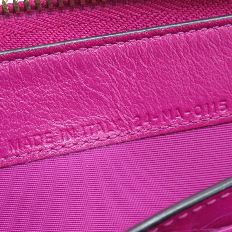 黑/桃紅色 牛皮 金屬 Diorissimo Voyageur 拉鏈 長夾【Dior 迪奧】-9