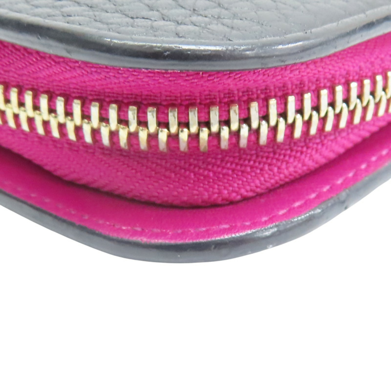 黑/桃紅色 牛皮 金屬 Diorissimo Voyageur 拉鏈 長夾【Dior 迪奧】-10