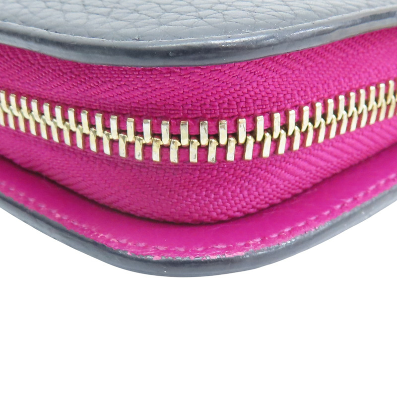 黑/桃紅色 牛皮 金屬 Diorissimo Voyageur 拉鏈 長夾【Dior 迪奧】-11