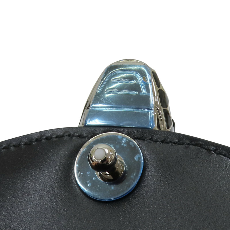 黑色 亮面特殊皮革 Serpenti Forever 肩背包【BVLGARI 寶格麗】-14