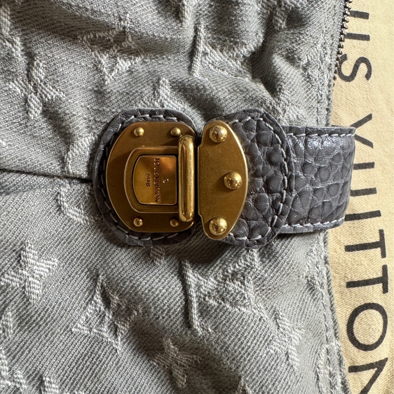 LV牛仔丹寧灰布肩背包-23