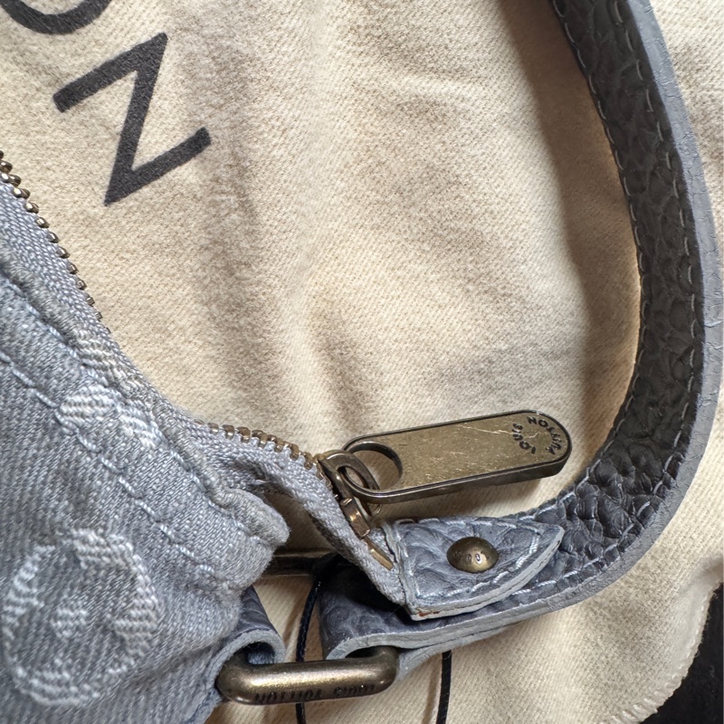 LV牛仔丹寧灰布肩背包-24