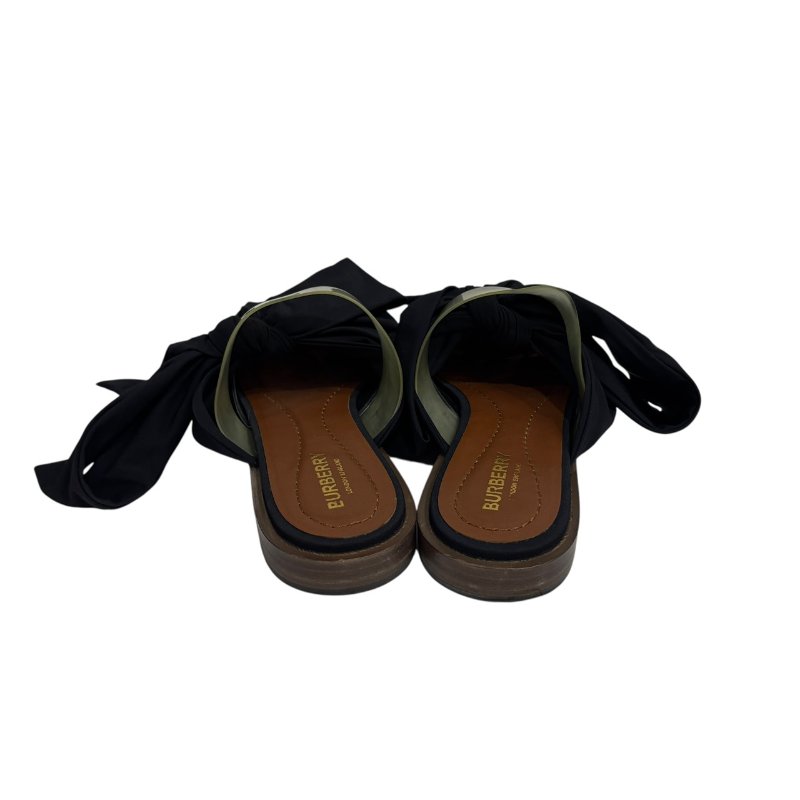 【美收精品】BURBERRY 黑色蝴蝶結拖鞋 4-597-3