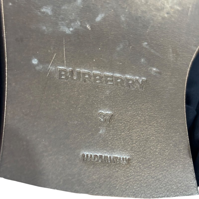 【美收精品】BURBERRY 黑色蝴蝶結拖鞋 4-597-7