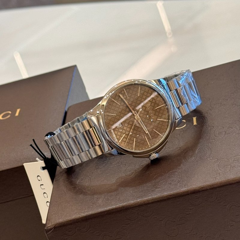 *SHIHNA名牌精品* Gucci G-Timeless 棕色錶盤男士腕錶-4