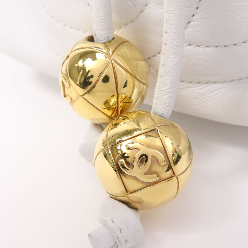 CHANEL 牛皮皮革Vintage Mini Buecket Bag金扣鏈帶肩背袋-9