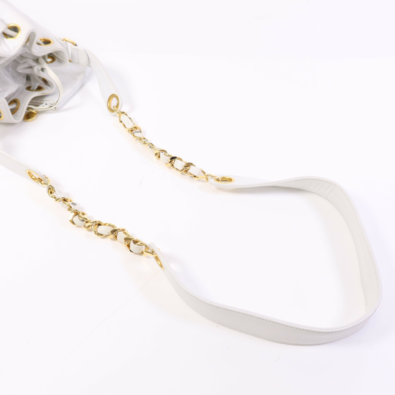 CHANEL 牛皮皮革Vintage Mini Buecket Bag金扣鏈帶肩背袋-10