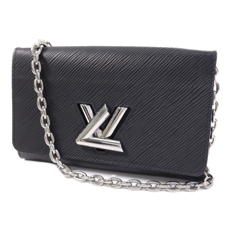 LOUIS VUITTON Epi Portefuille Twist Chain Wallet銀扣鏈帶肩背袋-2