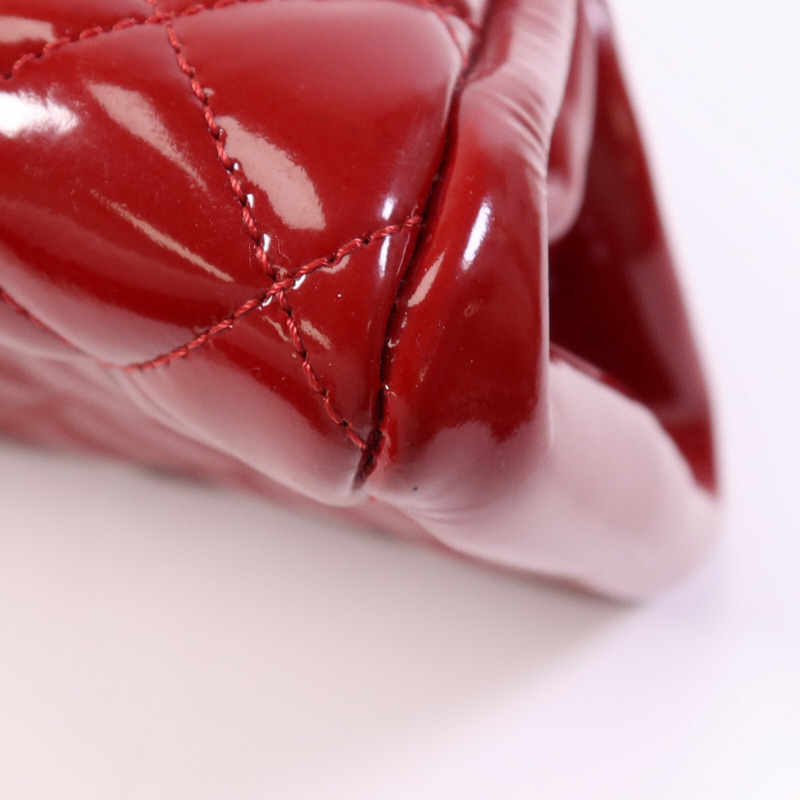 CHANEL 漆皮皮革Chain Shoulder Bag銀扣鏈帶肩背袋-4