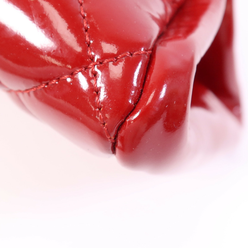 CHANEL 漆皮皮革Chain Shoulder Bag銀扣鏈帶肩背袋-6