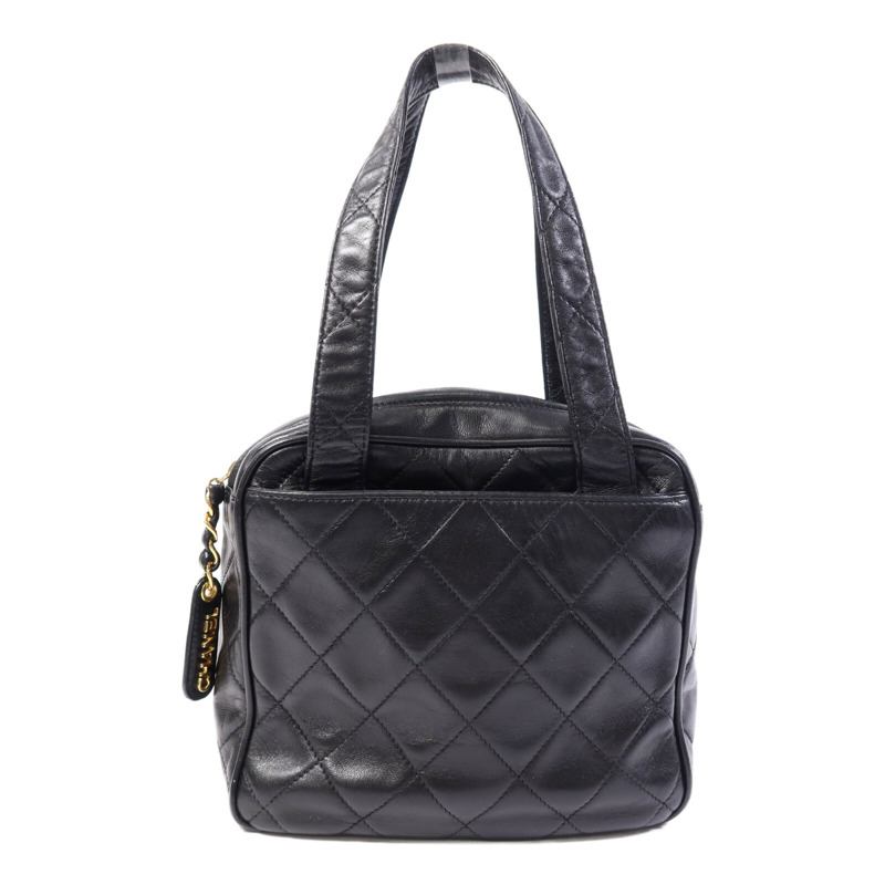 CHANEL 羊皮皮革Vintage Hand Bag金扣手挽袋-0