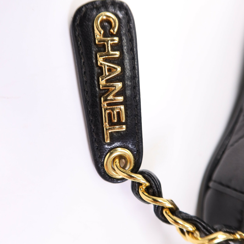 CHANEL 羊皮皮革Vintage Hand Bag金扣手挽袋-9