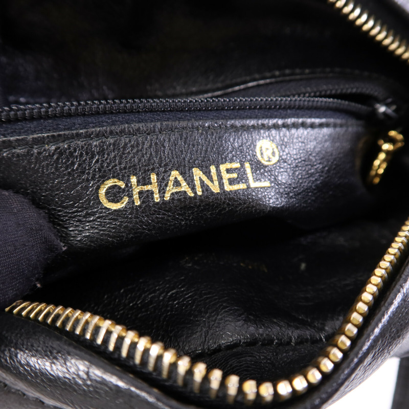 CHANEL 羊皮皮革Vintage Hand Bag金扣手挽袋-11