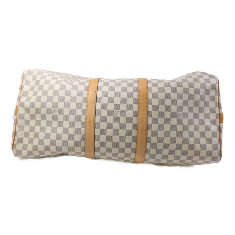LOUIS VUITTON Damier Azur Keepall Bandoulie 55金扣手挽肩背兩用袋-3