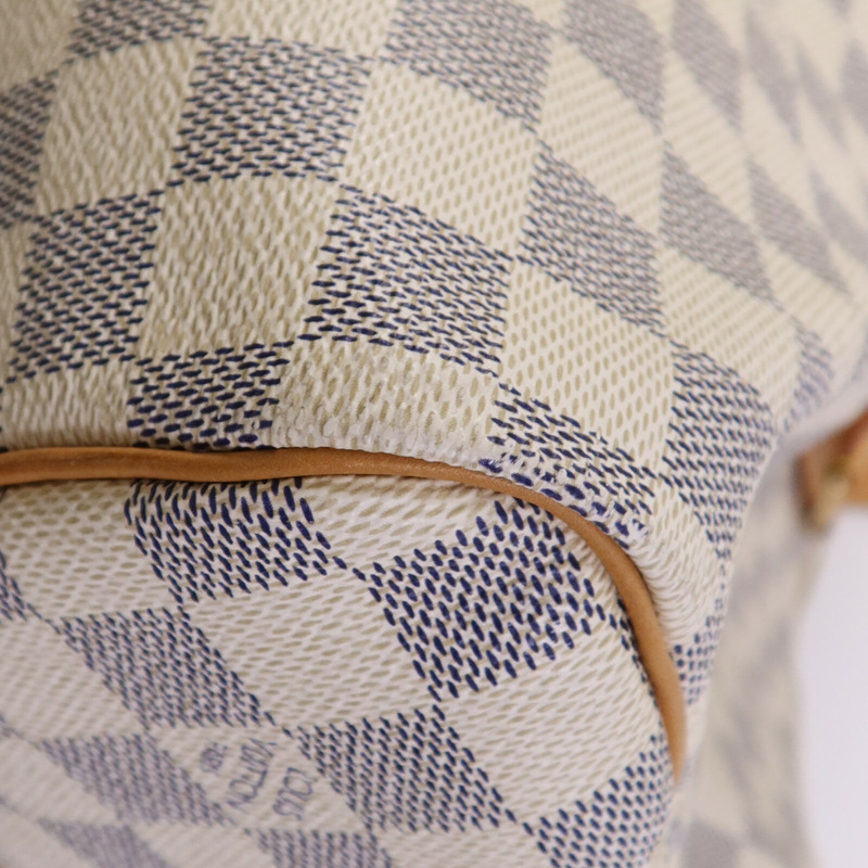 LOUIS VUITTON Damier Azur Keepall Bandoulie 55金扣手挽肩背兩用袋-6