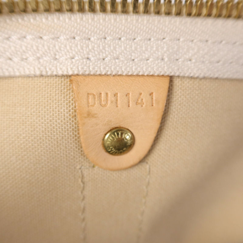 LOUIS VUITTON Damier Azur Keepall Bandoulie 55金扣手挽肩背兩用袋-17