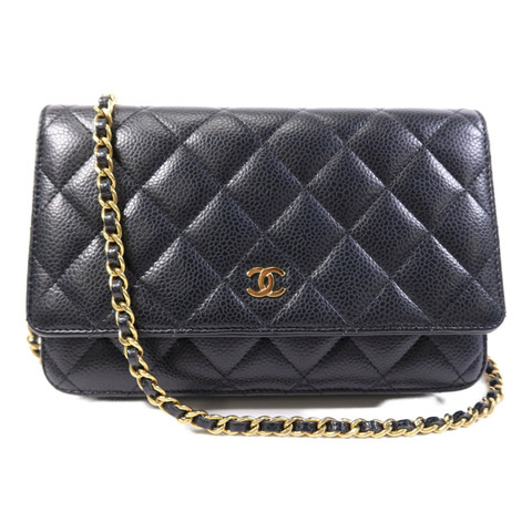 CHANEL 牛皮皮革Wallet On Chain金扣肩背袋