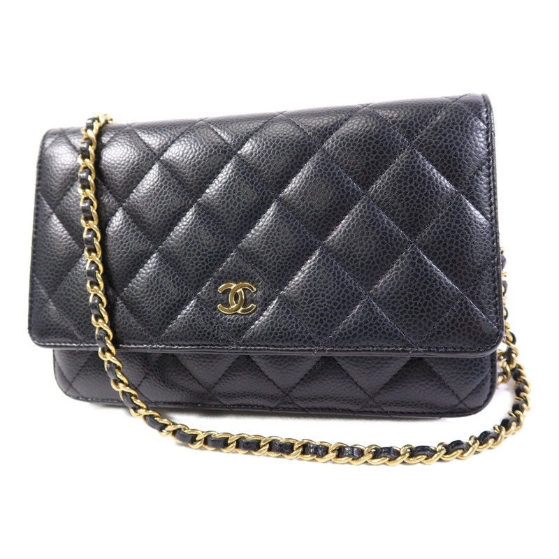 CHANEL 牛皮皮革Wallet On Chain金扣肩背袋-2