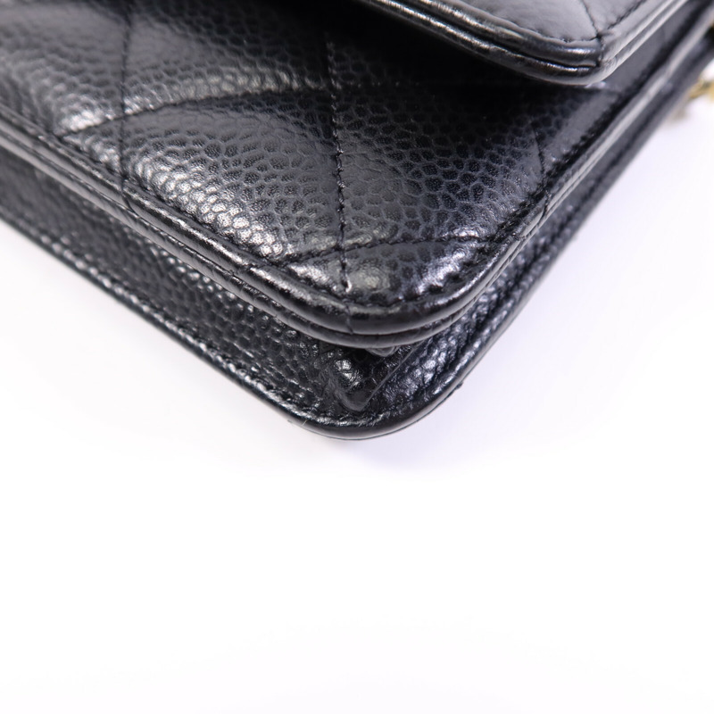 CHANEL 牛皮皮革Wallet On Chain金扣肩背袋-4