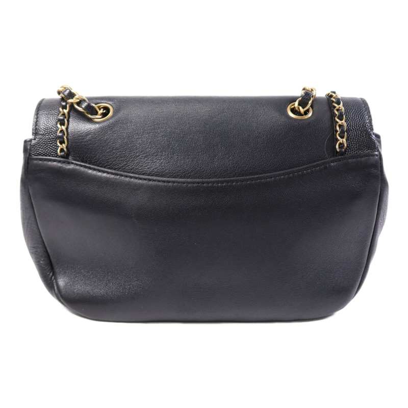 CHANEL 牛皮皮革Chain Shoulder Bag金扣鏈帶肩背袋-1