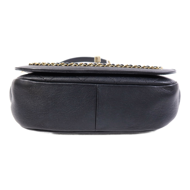 CHANEL 牛皮皮革Chain Shoulder Bag金扣鏈帶肩背袋-3